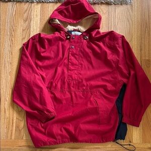 Cutter & Buck Men XL Red Raincoat Hooded Packable Windbreaker Red Nautical